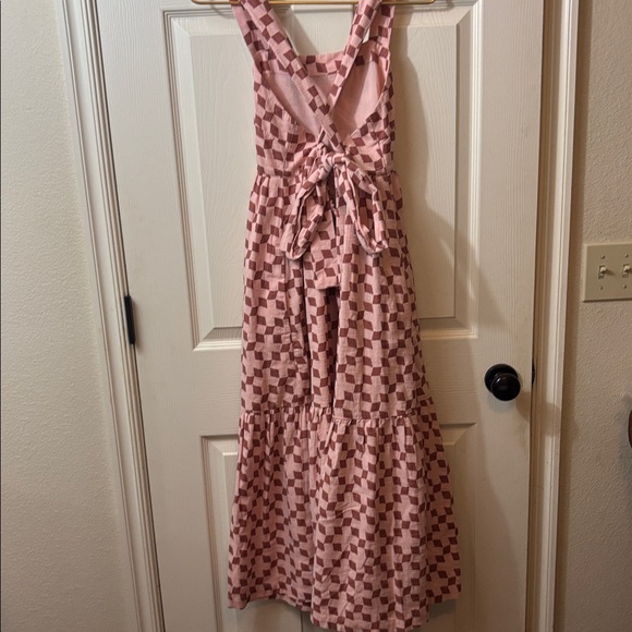 Madewell Pink Textured Sundress with Geometric Pattern - Picture 4 of 10